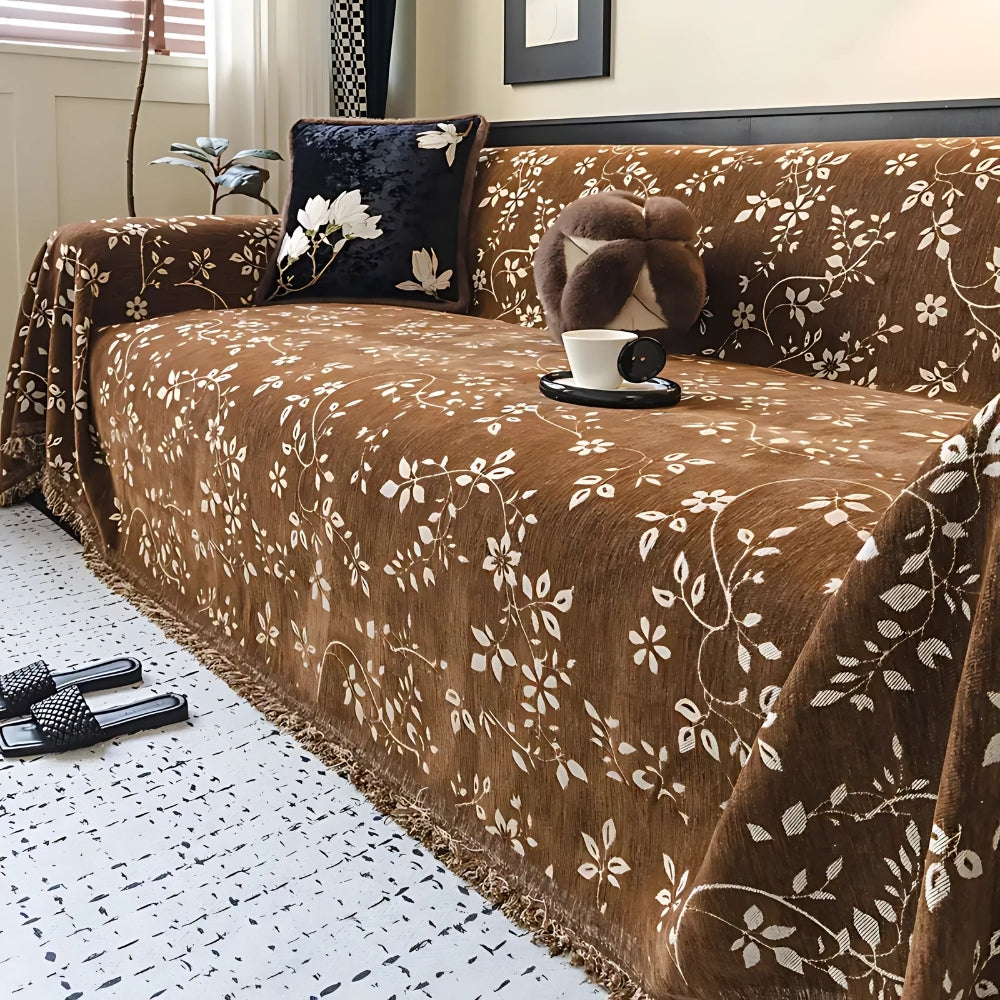 Rustikale Blüte Ivory Floral Sofaüberzug