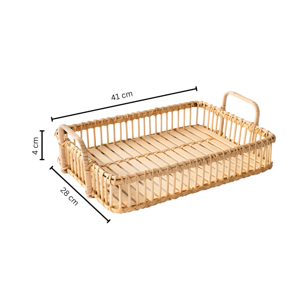 Rustikales Geflecht Rattan Tablett