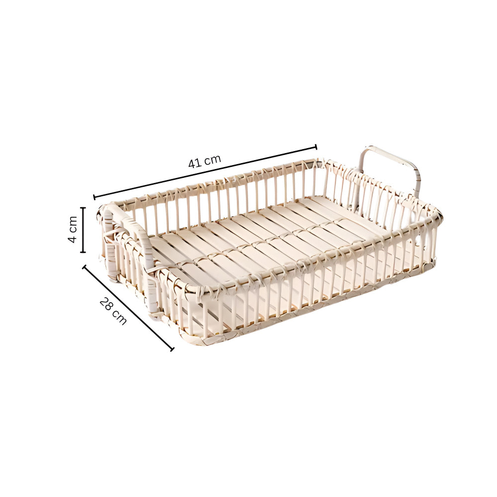Rustikales Geflecht Rattan Tablett