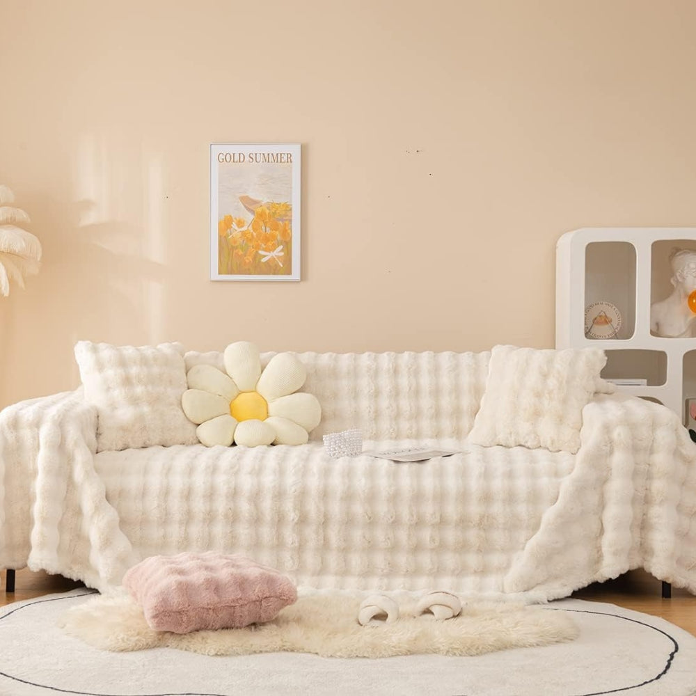 Kuscheldecke aus Kaninchen-Faux-Fur Weicher Sofabezug