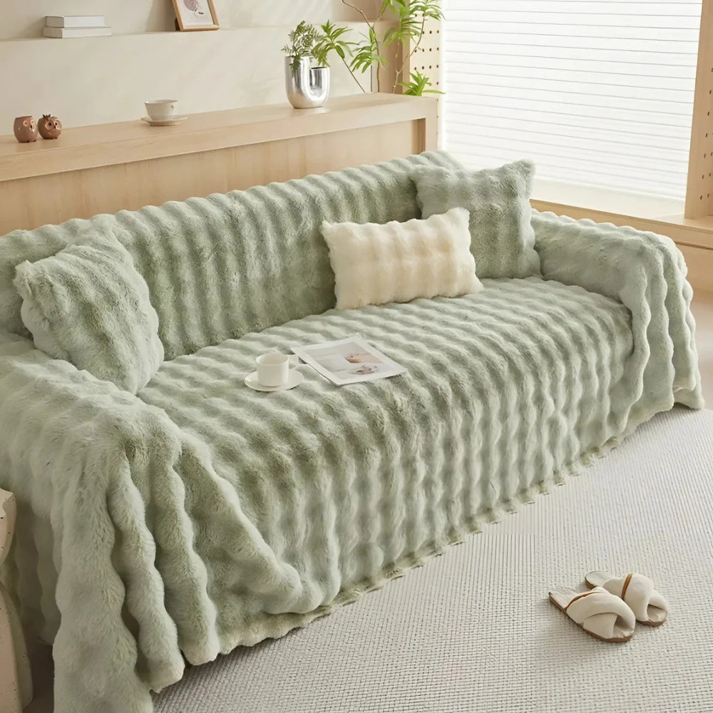 Kuscheldecke aus Kaninchen-Faux-Fur Weicher Sofabezug