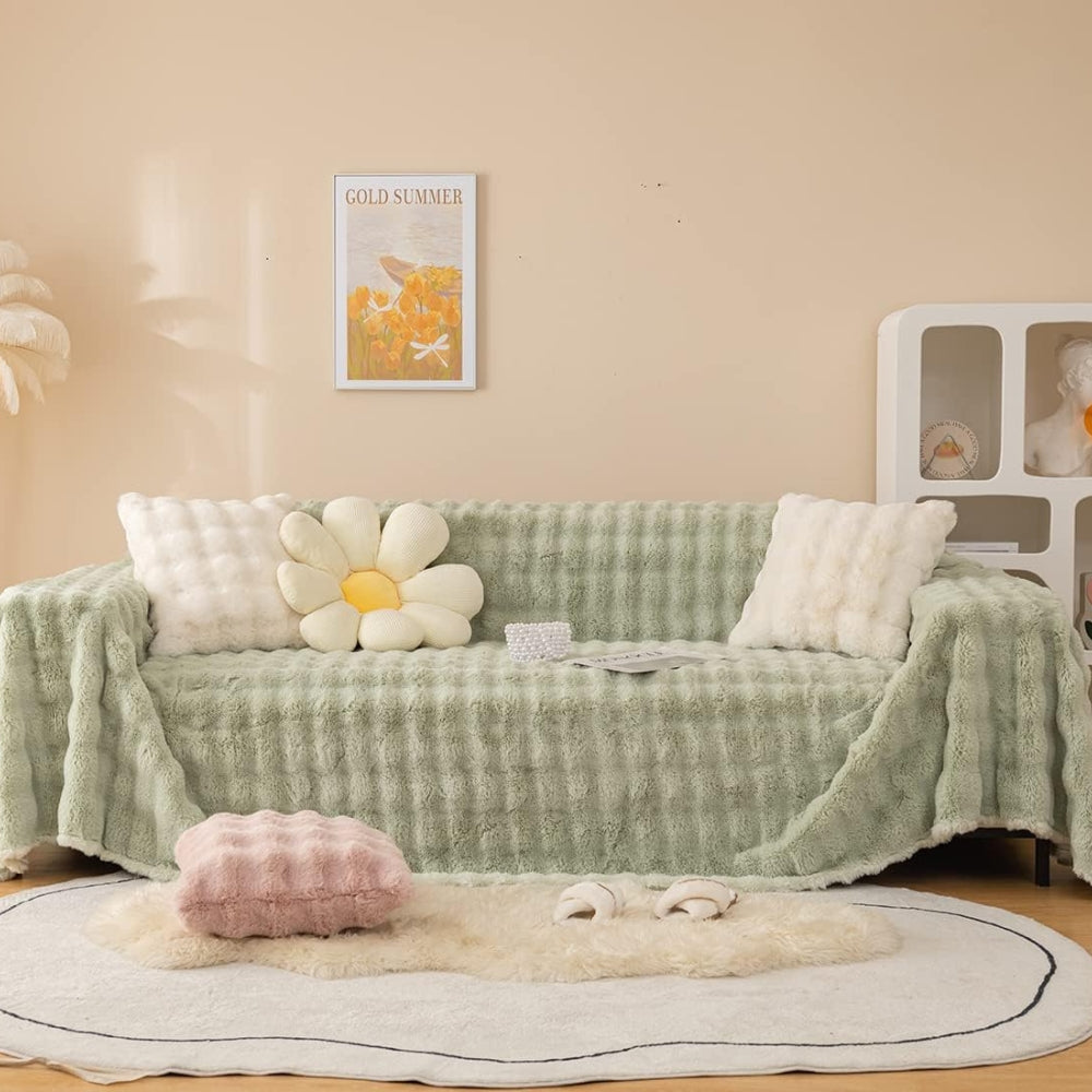 Kuscheldecke aus Kaninchen-Faux-Fur Weicher Sofabezug