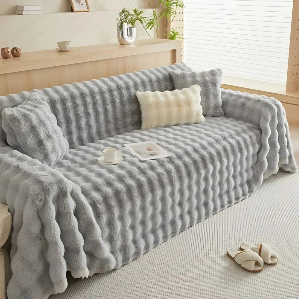 Kuscheldecke aus Kaninchen-Faux-Fur Weicher Sofabezug