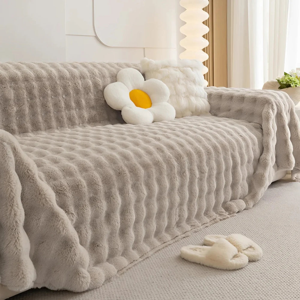Kuscheldecke aus Kaninchen-Faux-Fur Weicher Sofabezug