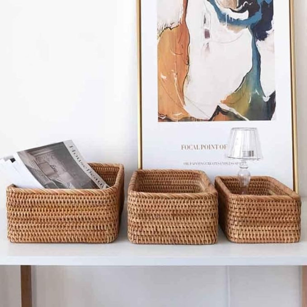 Artisan Rechteckiger Rattan Aufbewahrungskorb