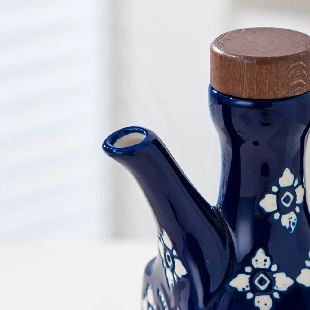 Talavera Keramik Ölspenderflasche mit Holzdeckel