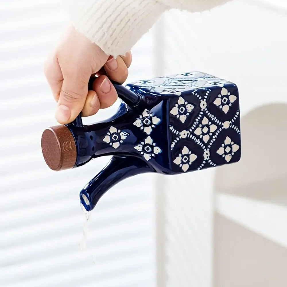 Talavera Keramik Ölspenderflasche mit Holzdeckel