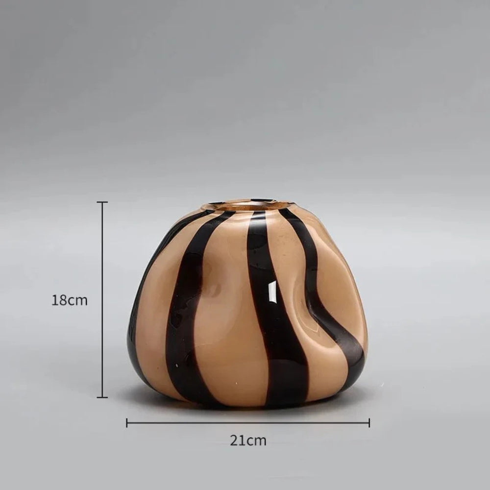 Thurid Glas Gestreifter Kürbisvase