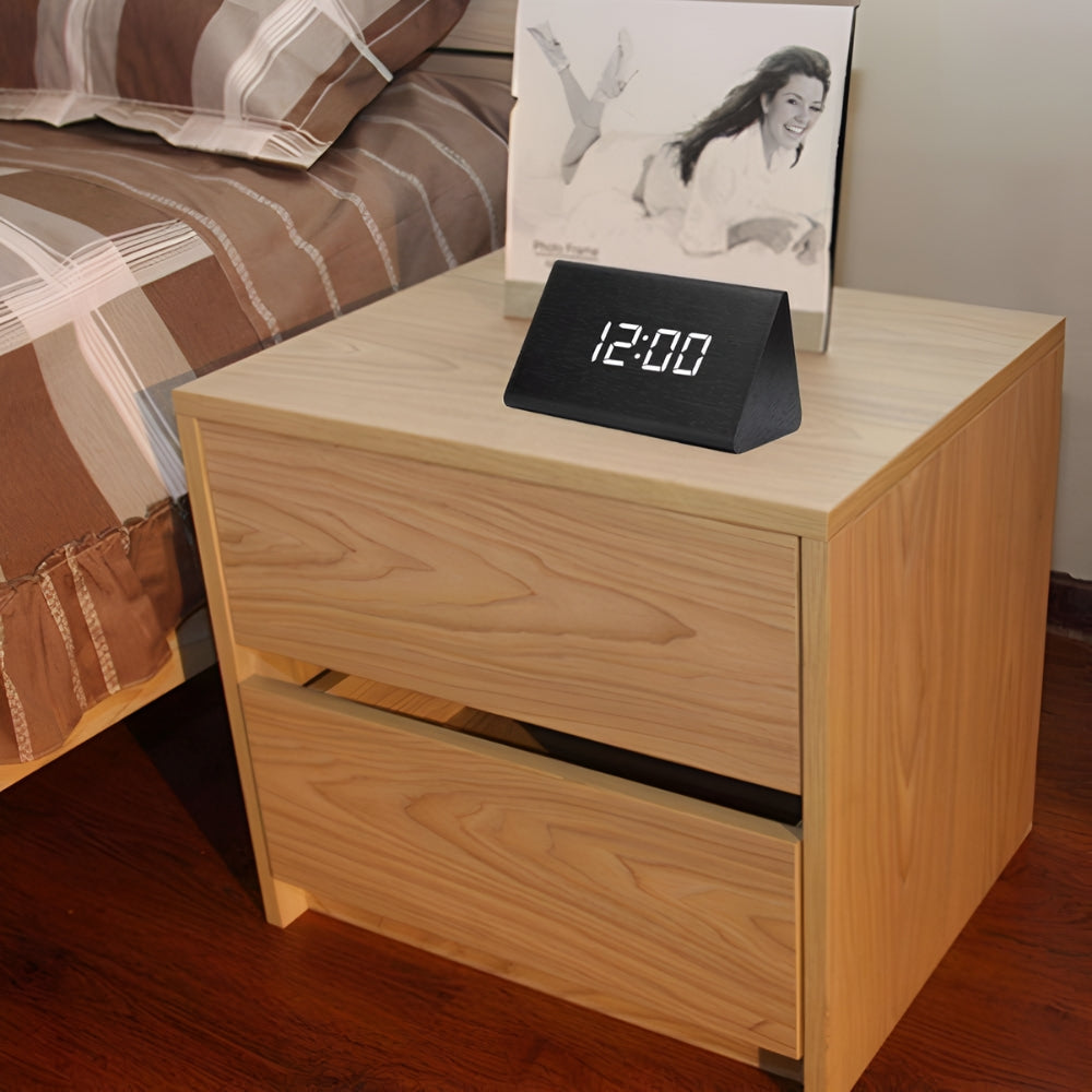 Elora Holz LED Wecker Digitalanzeige