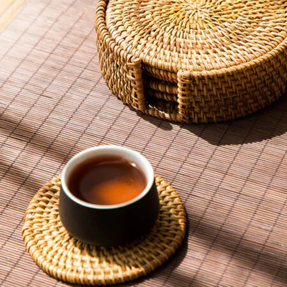 Handgefertigter Rattan-Untersetzer | 6er Set