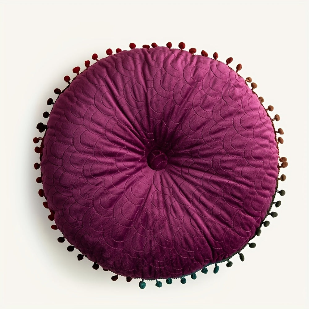 Veloura Runde Vintage Gepolsterte Ottoman Kissenauflage