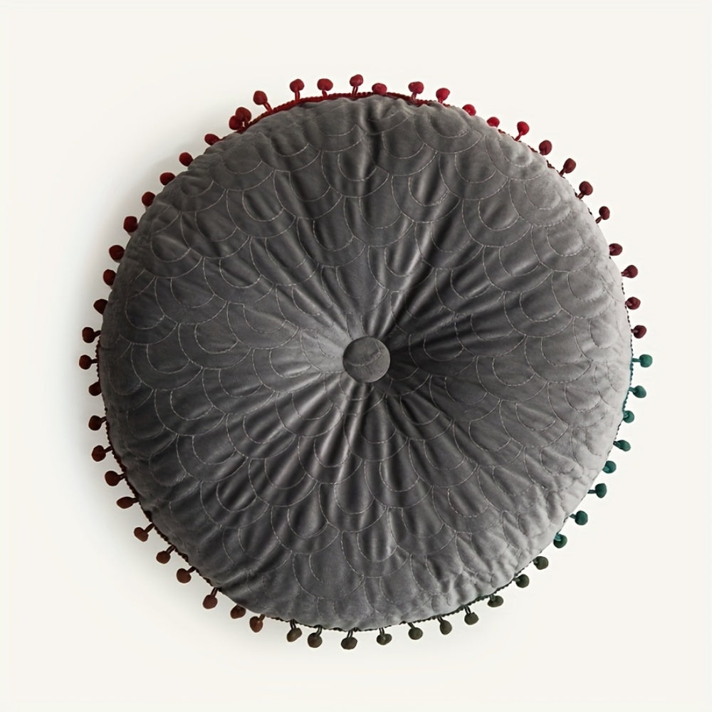 Veloura Runde Vintage Gepolsterte Ottoman Kissenauflage