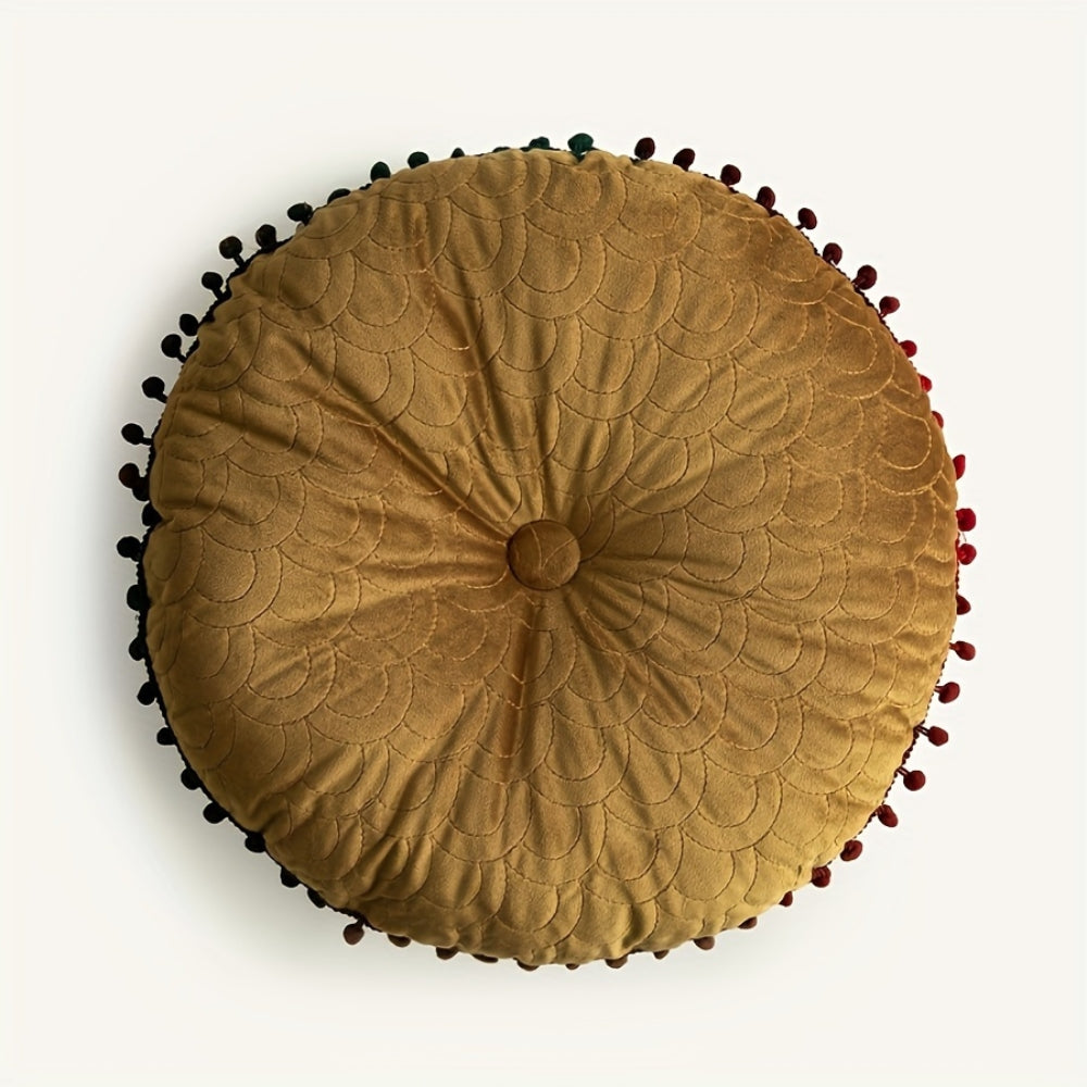 Veloura Runde Vintage Gepolsterte Ottoman Kissenauflage