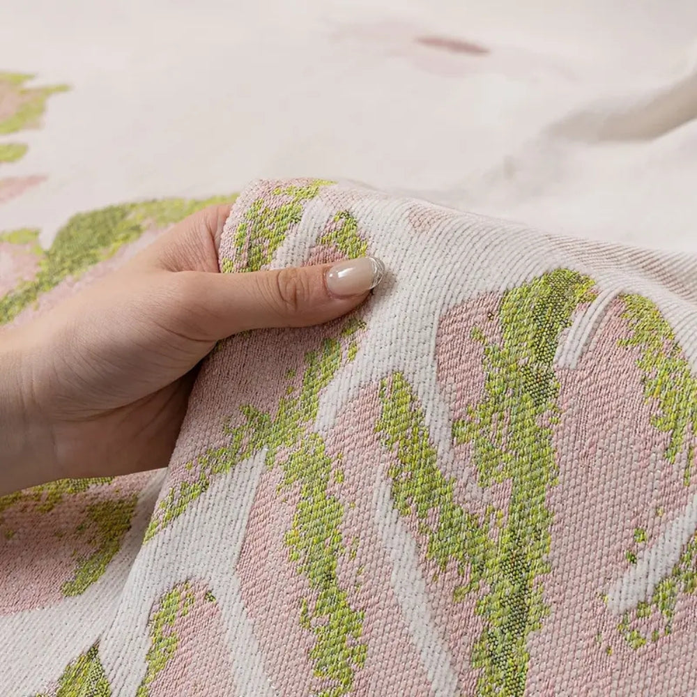 Verdure Leaf Pattern Chenille Sofaüberwurf