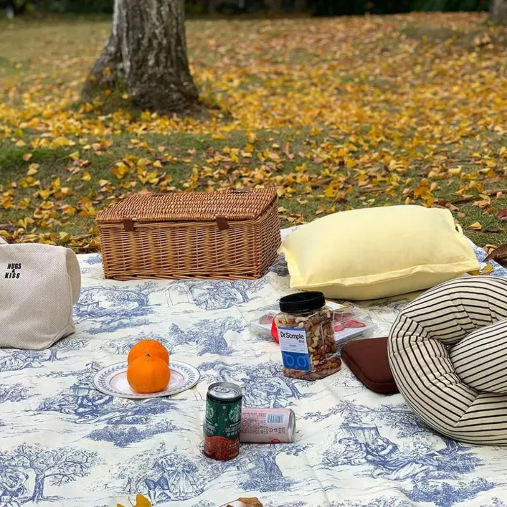 Französische Klassische Blaue Vintage Tischdecke