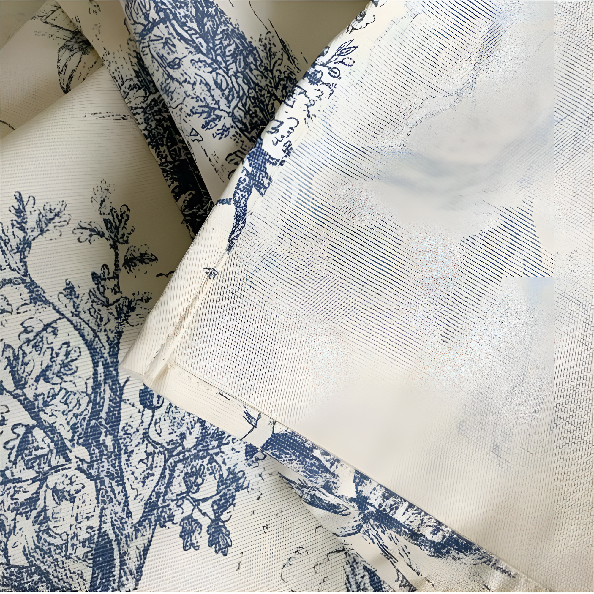 Französische Klassische Blaue Vintage Tischdecke
