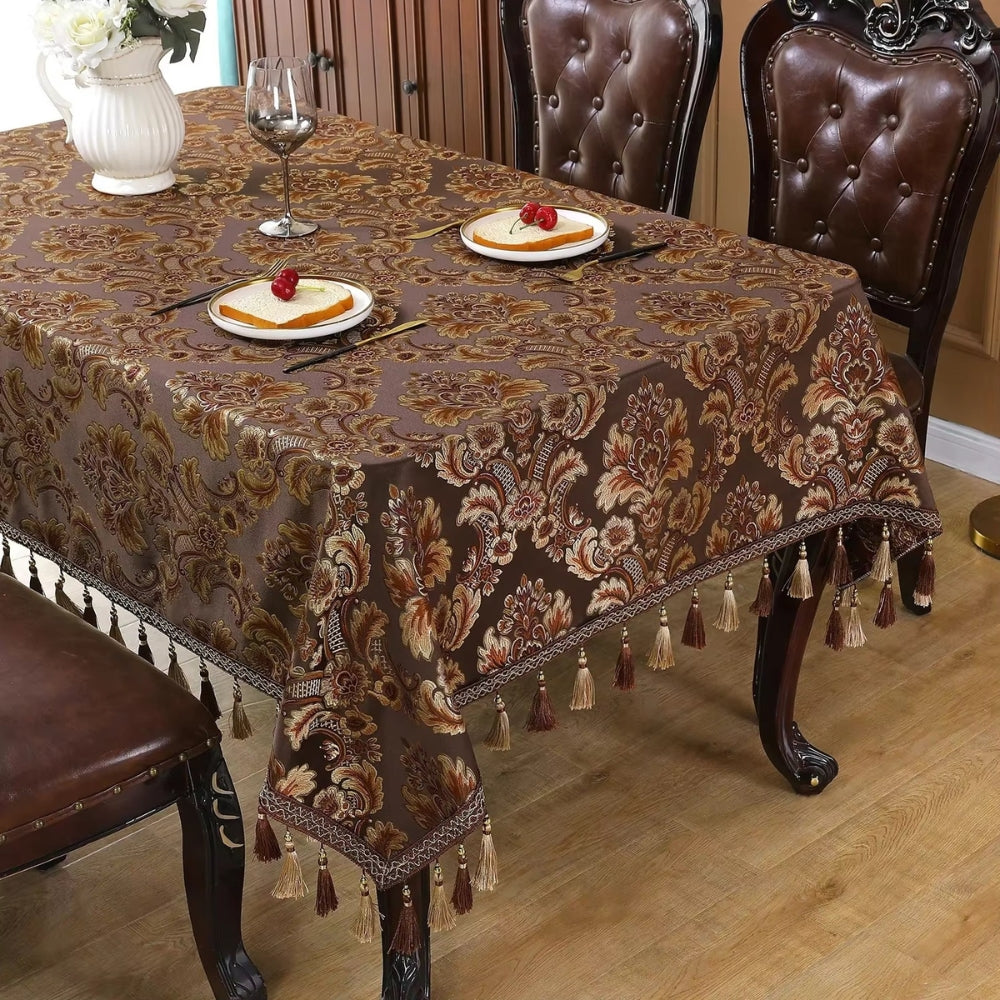 Vintessa Vintage Bestickte Quasten-Tischdecke