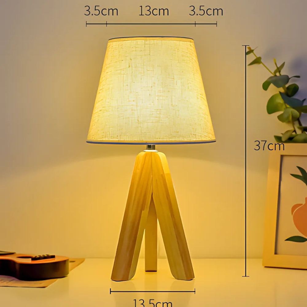 Holz-Stativ USB Tischlampe