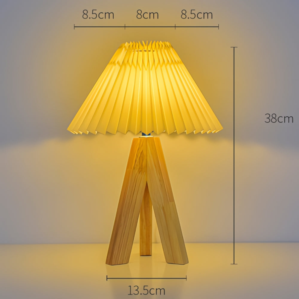 Holz-Stativ USB Tischlampe