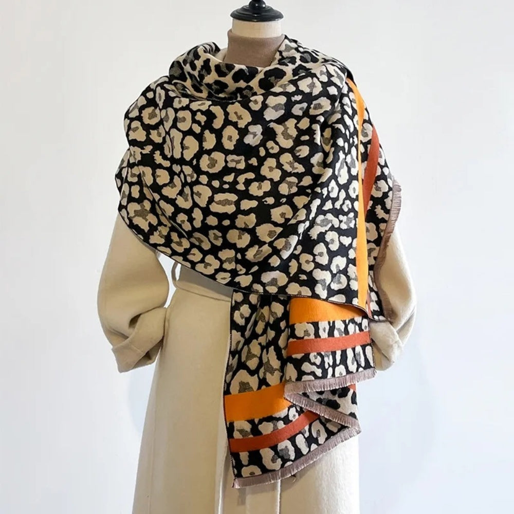 Savanna Stil Wollmischung Schal