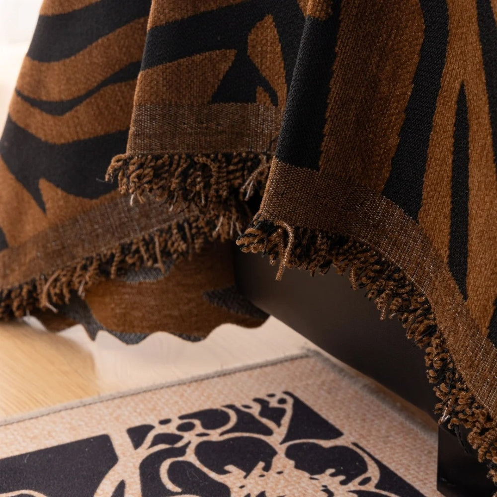 Zentara Chenille Zebra Geometrisches Sofaüberwurf