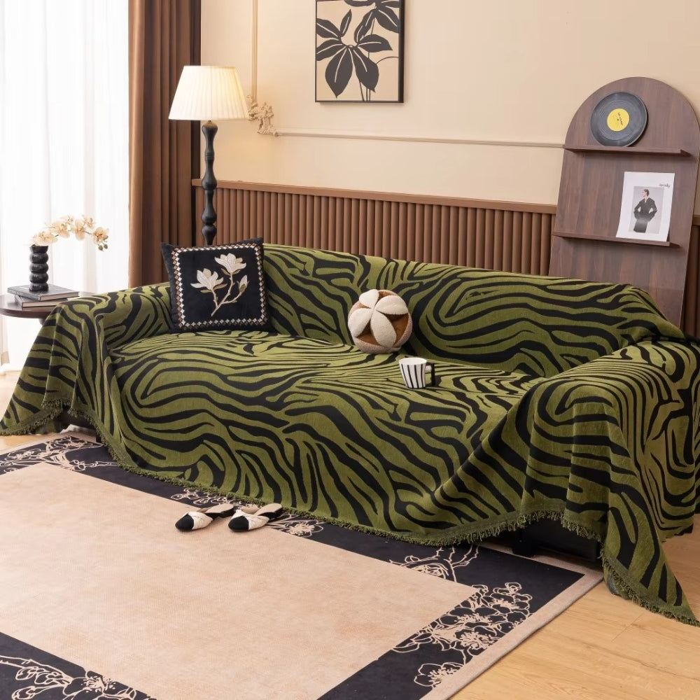 Zentara Chenille Zebra Geometrisches Sofaüberwurf