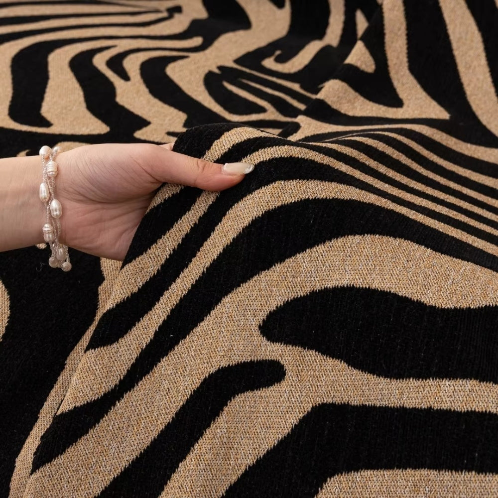 Zentara Chenille Zebra Geometrisches Sofaüberwurf