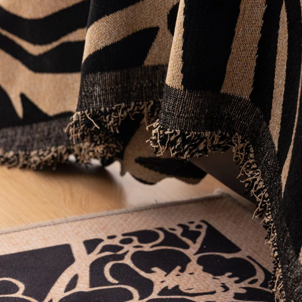 Zentara Chenille Zebra Geometrisches Sofaüberwurf
