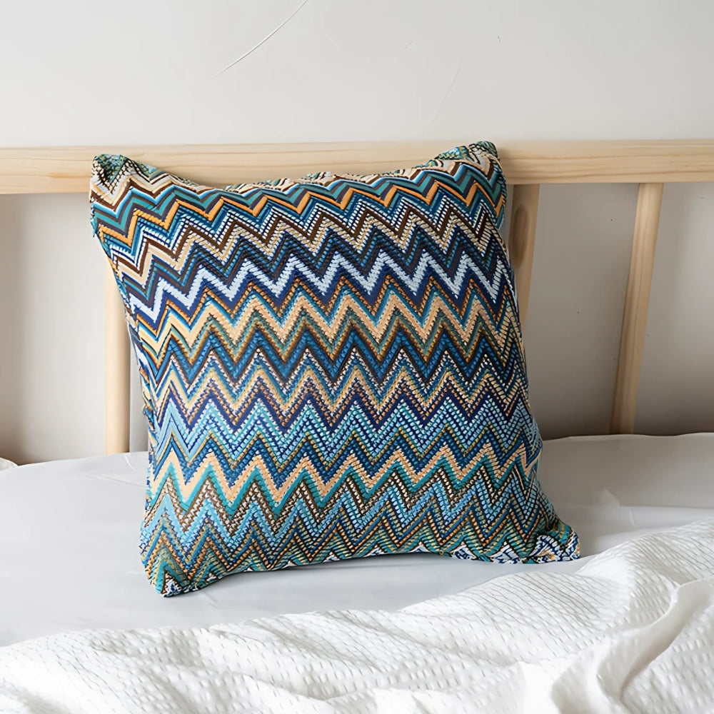 Zigzag Strick Boho Kissenbezug