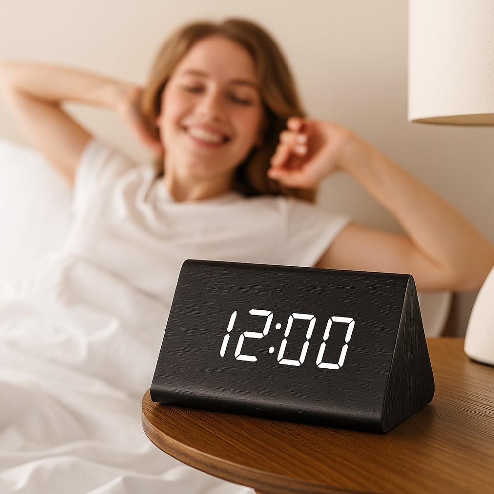 Elora Holz LED Wecker Digitalanzeige