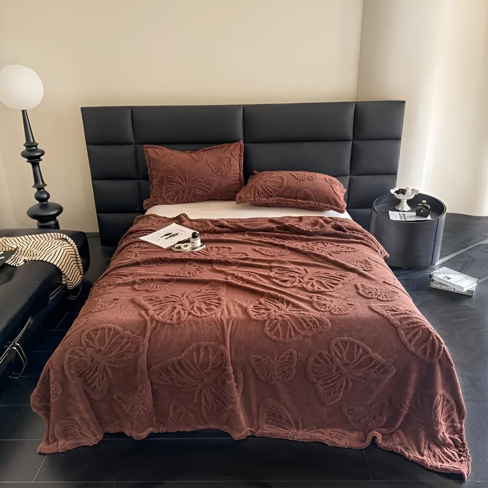 Schmetterling Jacquard Fleece-Decke