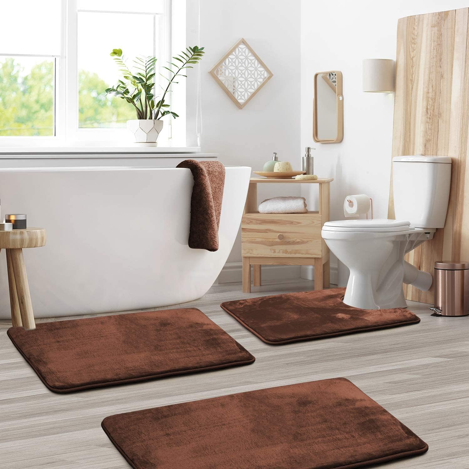 Luxuriöse Samt-Memory-Schaum-Badematte - 3er Set