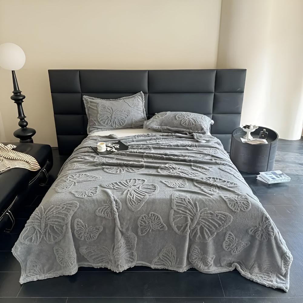 Schmetterling Jacquard Fleece-Decke
