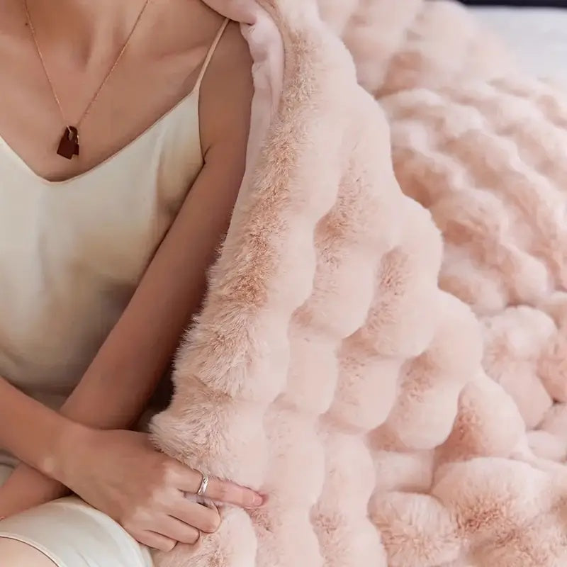 Kaninchen-Faux-Fur-Decke