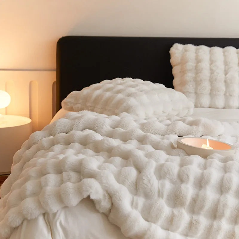 Kaninchen-Faux-Fur-Decke