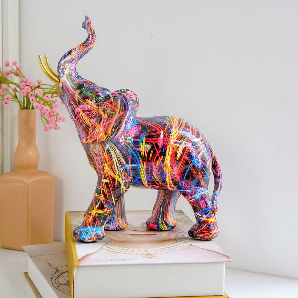 Künstlerische Elefant Graffiti Figurine