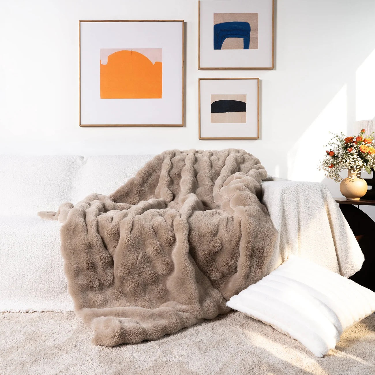 Kaninchen-Faux-Fur-Decke