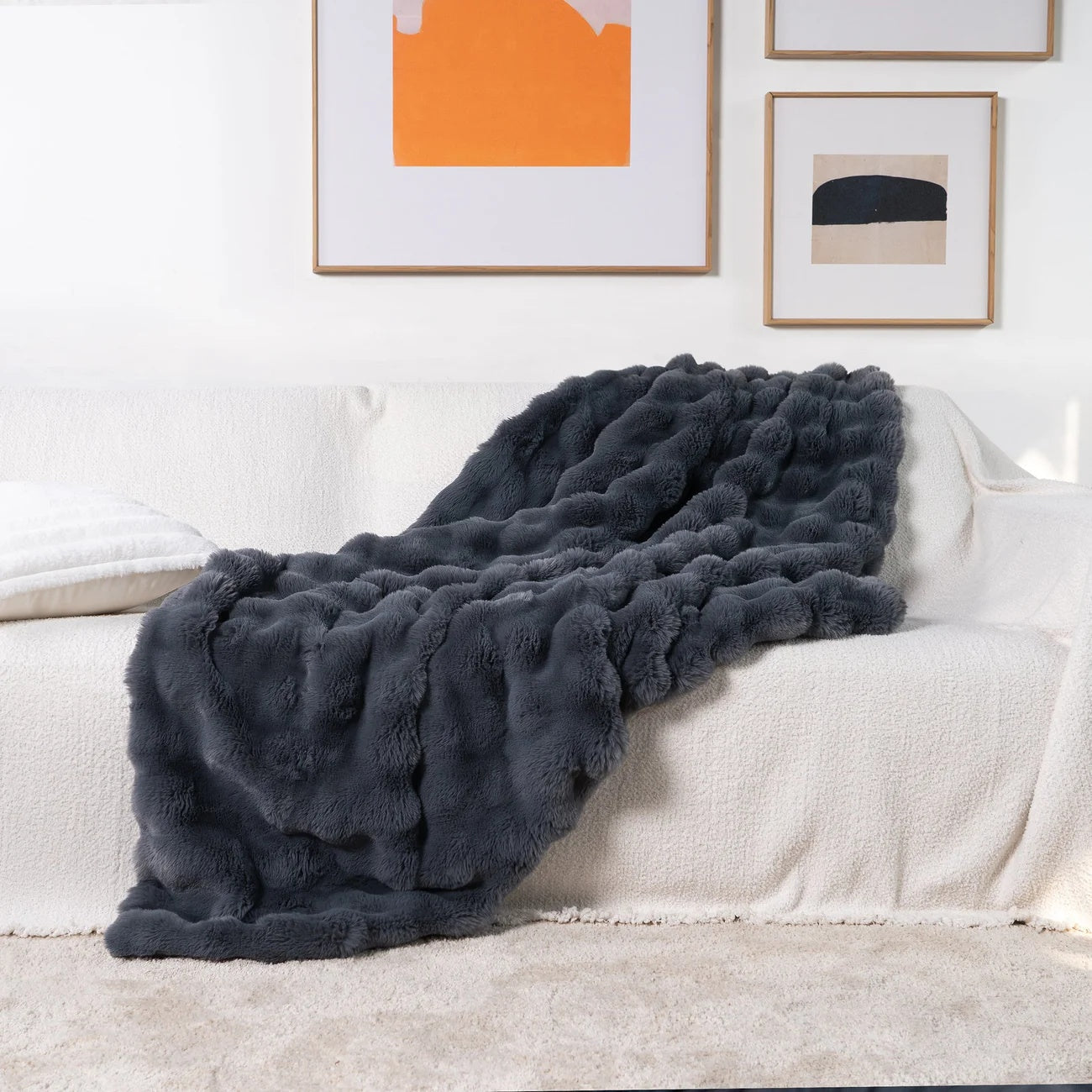 Kaninchen-Faux-Fur-Decke