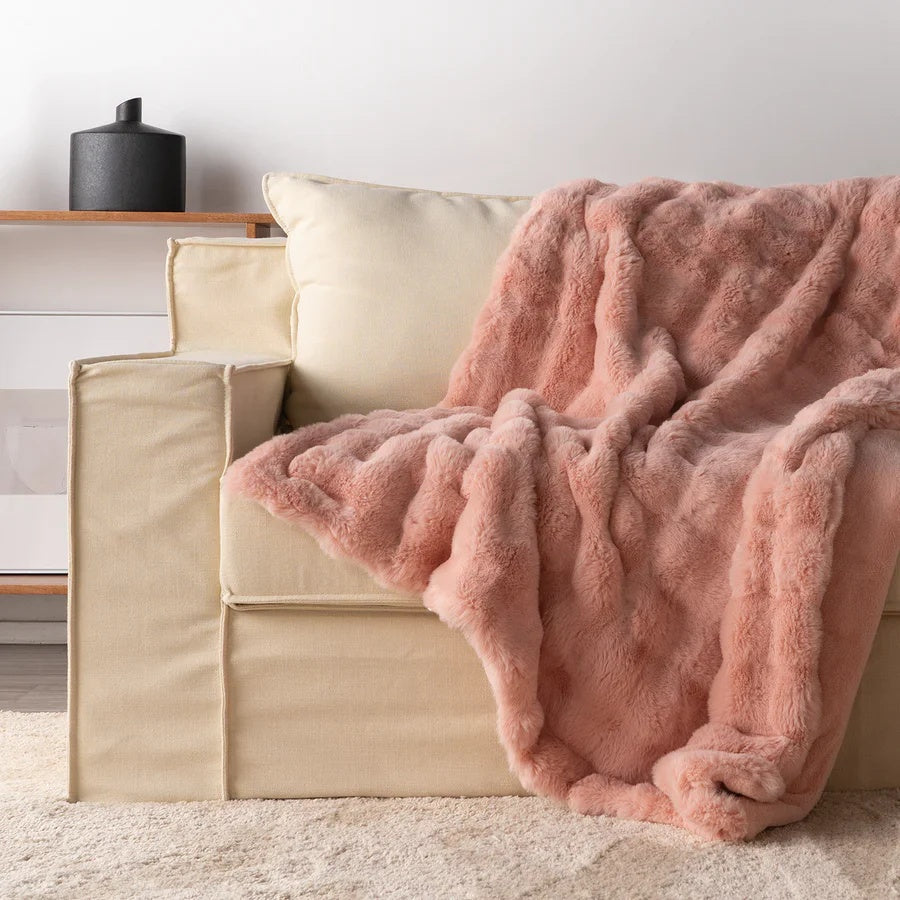 Kaninchen-Faux-Fur-Decke