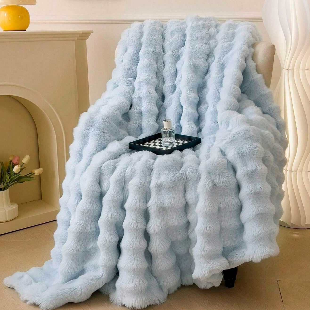 Kaninchen-Faux-Fur-Decke