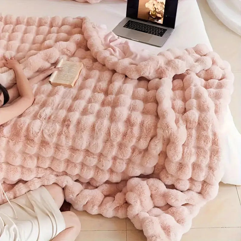 Kaninchen-Faux-Fur-Decke