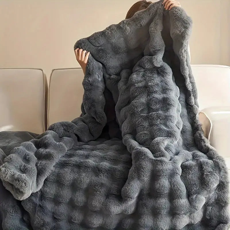 Kaninchen-Faux-Fur-Decke