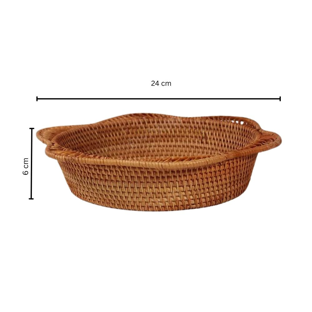 Handgewebter Rattan-Blumenkorb