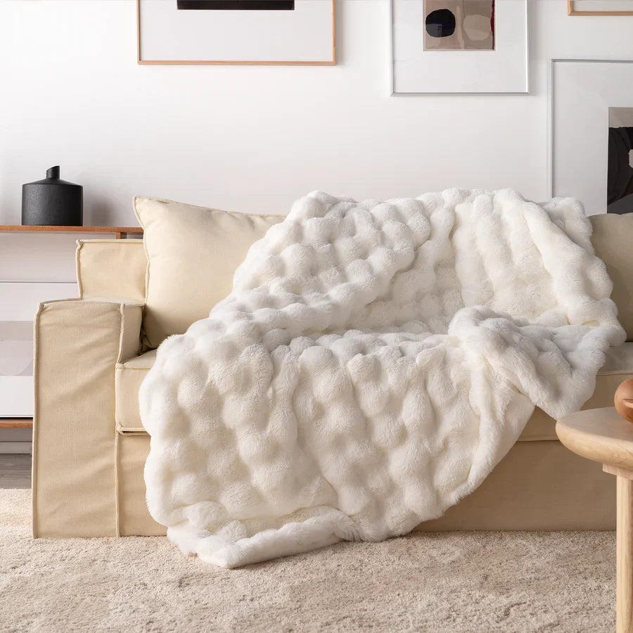 Kaninchen-Faux-Fur-Decke