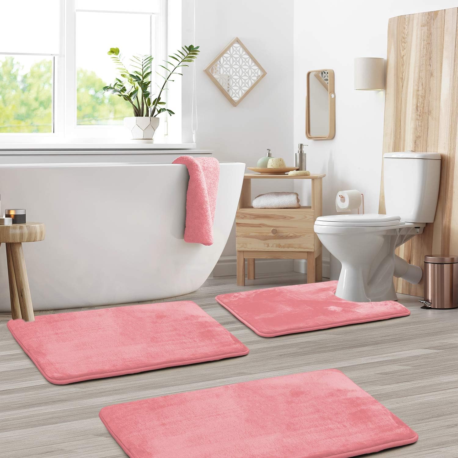 Luxuriöse Samt-Memory-Schaum-Badematte - 3er Set