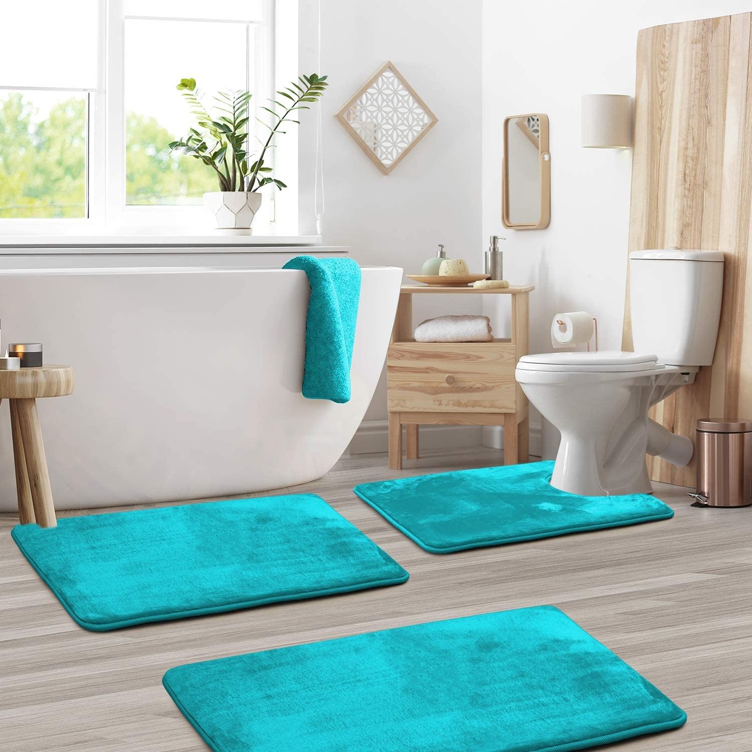 Luxuriöse Samt-Memory-Schaum-Badematte - 3er Set