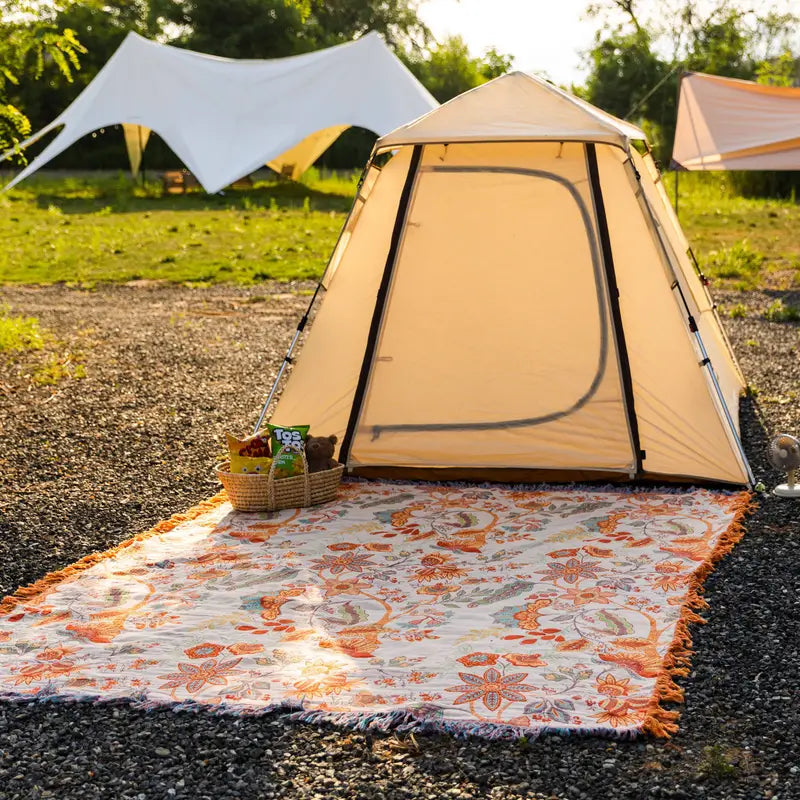Rustikale Blumen Boho Decke | 100% Baumwolle Blumen Decke