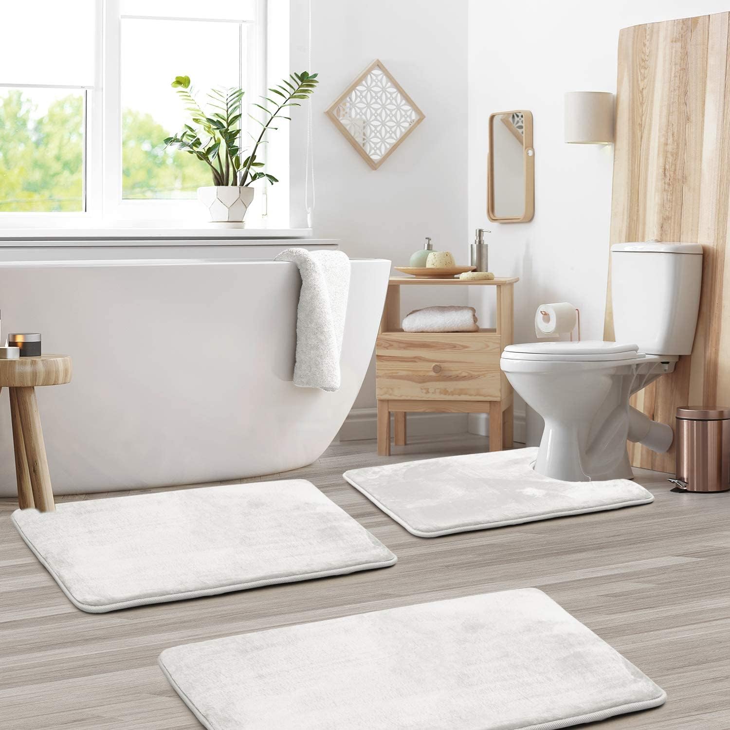 Luxuriöse Samt-Memory-Schaum-Badematte - 3er Set