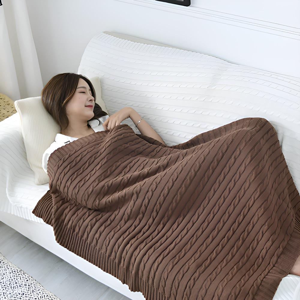 Geflochtene Strickbaumwoll-Decke