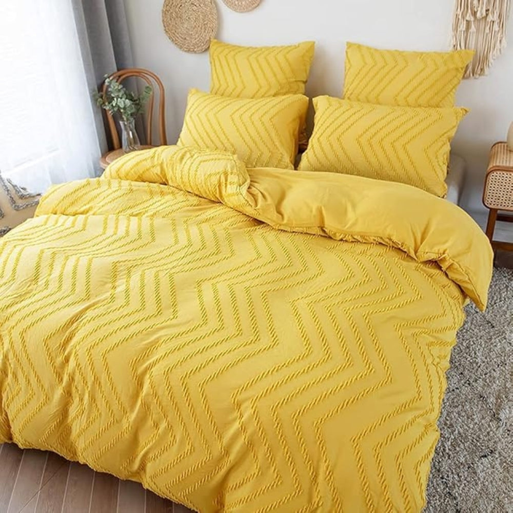 Chevron Plüsch Bettbezug | 3-teiliges Set